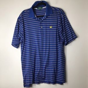 Peter Millar Masters Golf Polo Men Large Blue Stripe
